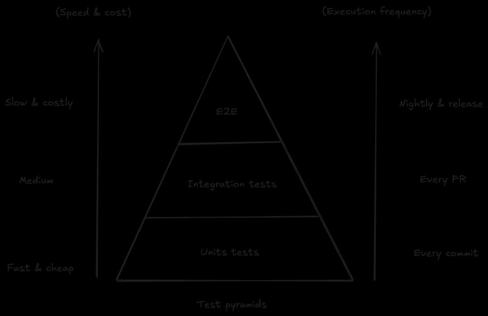 Testing pyramid for a mobile application